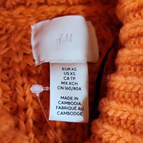 🔹️NWT H&M Divided Orange Soft Chunky Knit Cropped Sweater XSmall - Picture 12 of 14